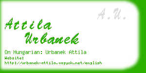 attila urbanek business card